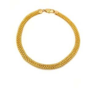 XP Gold Tone Mesh Necklace Bright Gold Oversized Lobster Clasp